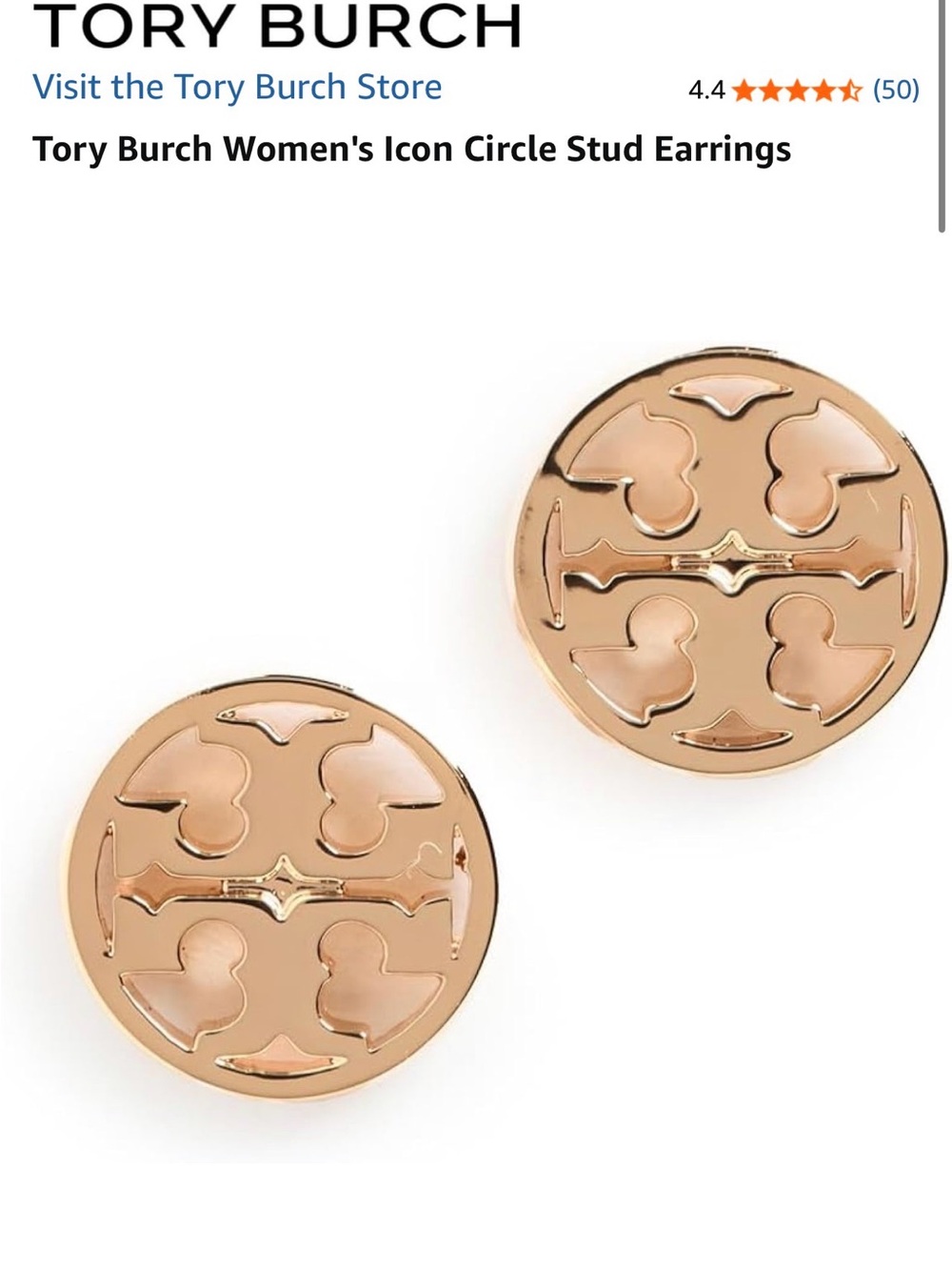 Tory Burch  Gold Logo Circle Stud Earrings